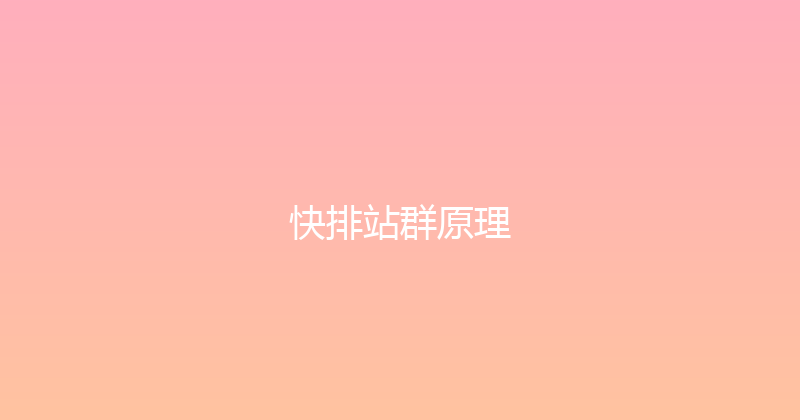 快排站群原理 封面图