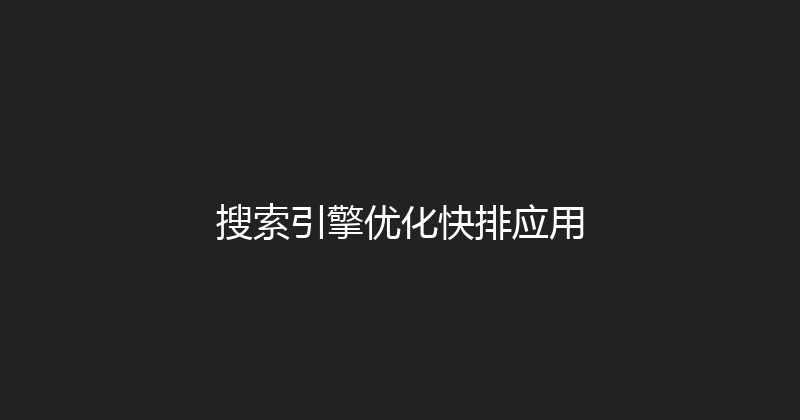 搜索引擎优化快排应用 封面图