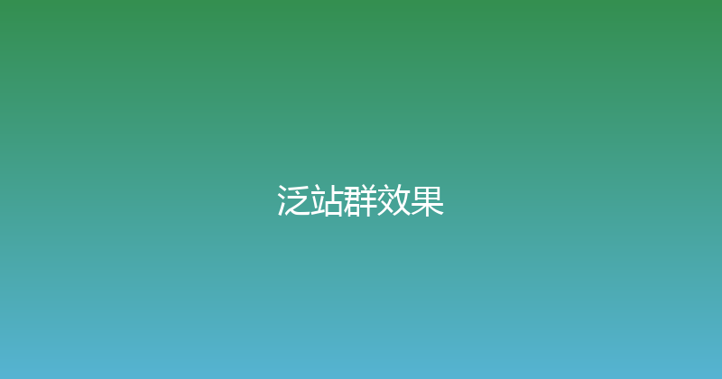 泛站群效果 封面图