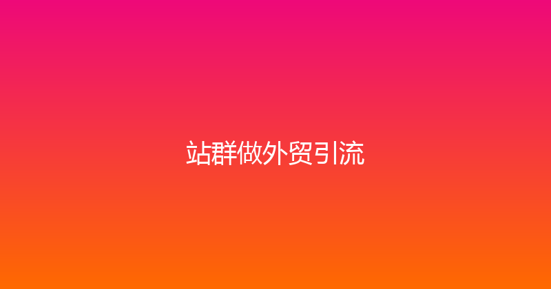 站群做外贸引流 封面图