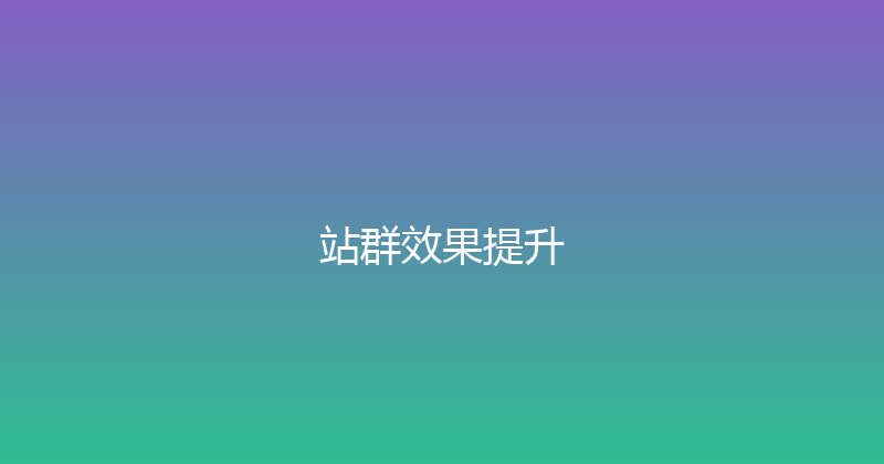 站群效果提升 封面图