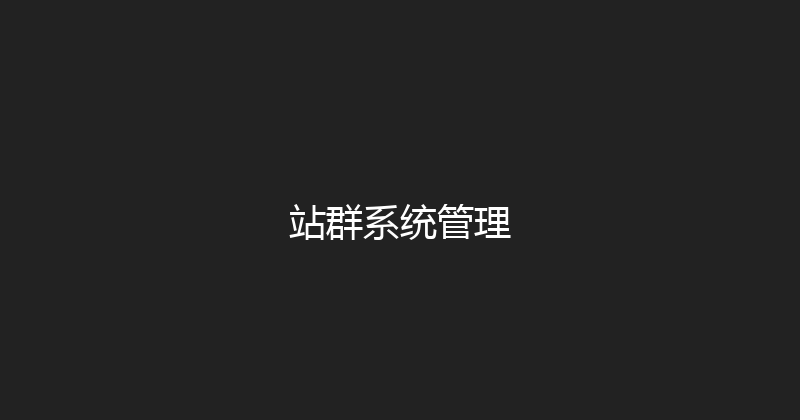站群系统管理 封面图