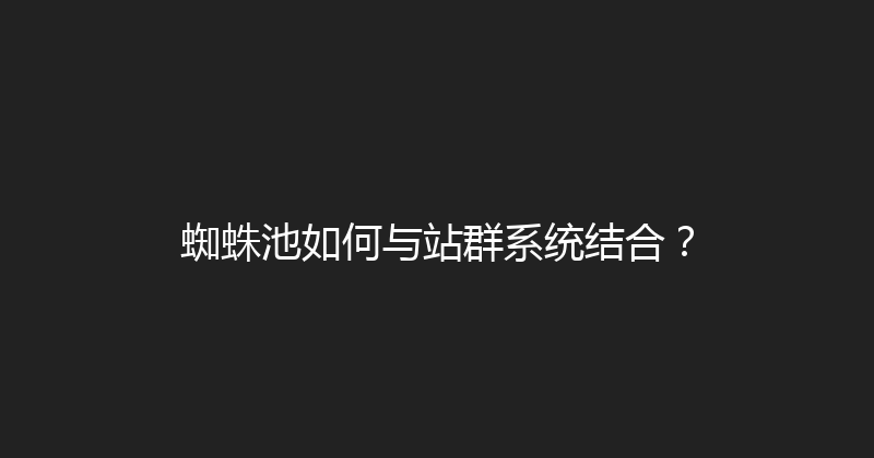 蜘蛛池如何与站群系统结合？ 封面图