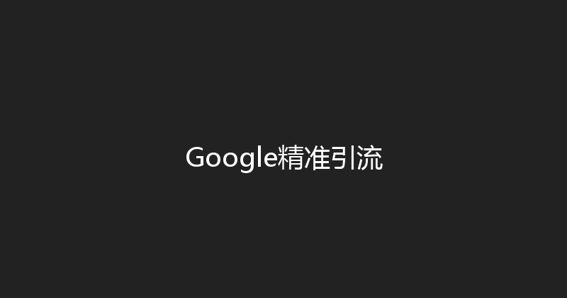 Google精准引流 封面图